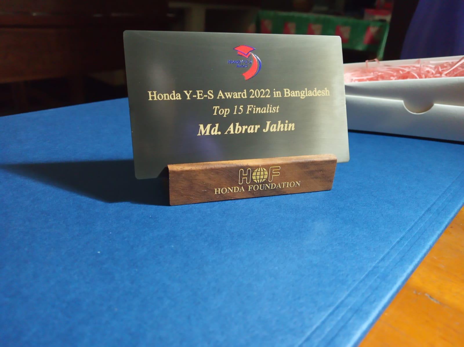 Md Abrar Jahin's HONDA Y-E-S Finalist Award