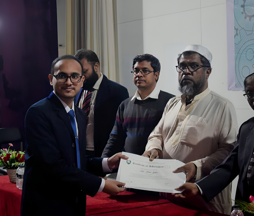 Md Abrar Jahin is receiving the dean's award