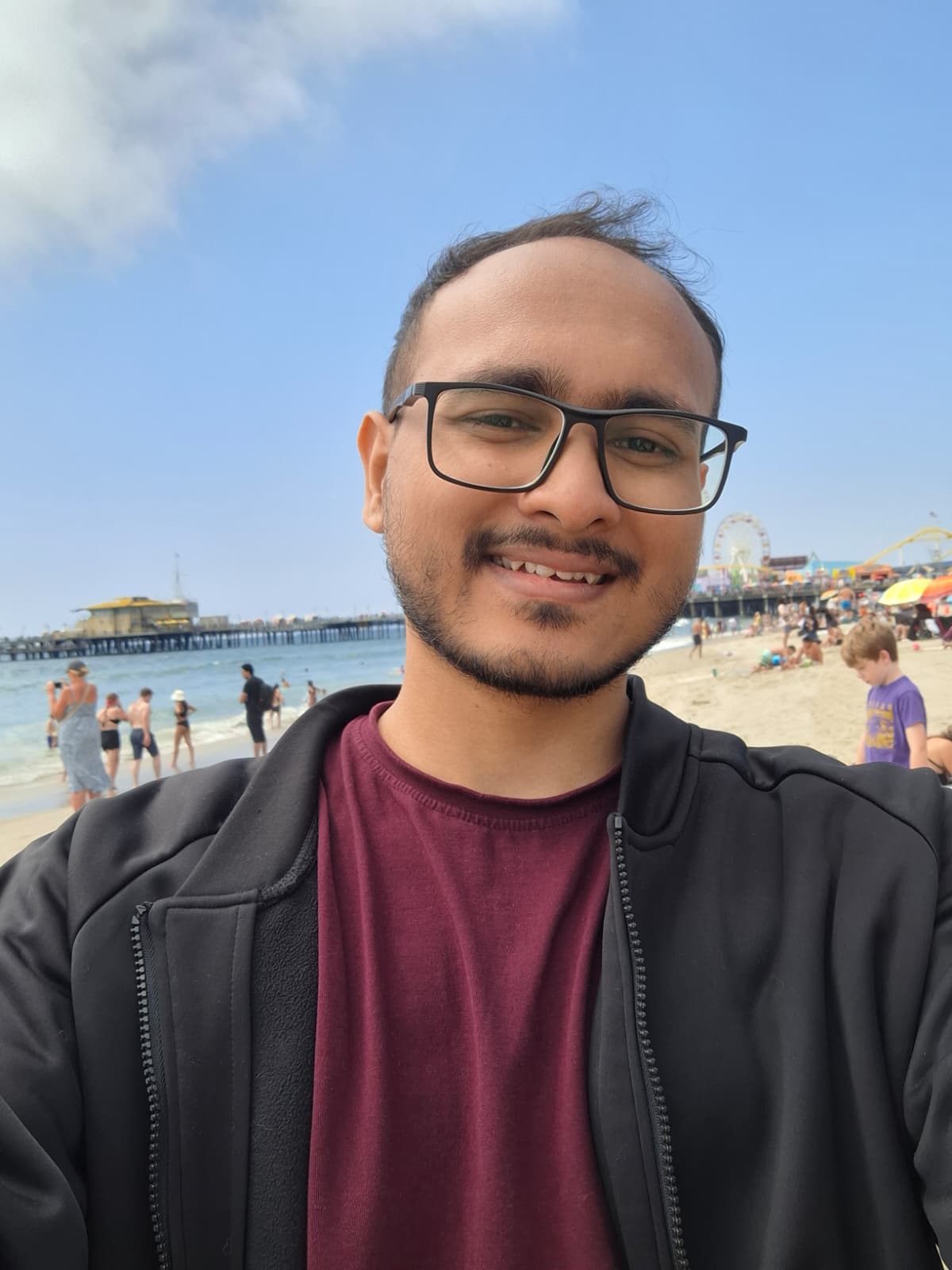 Abrar at Santa Monica beach